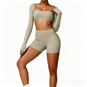 High-Waisted Compression Sports Shorts and Yoga Sets